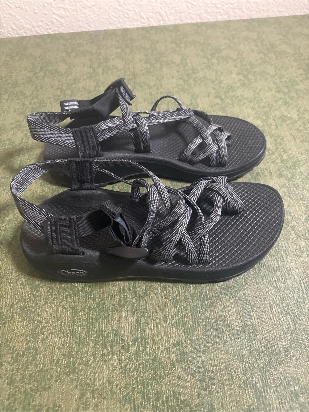 Chaco Women's Black and Gray Strappy Sport Sandals